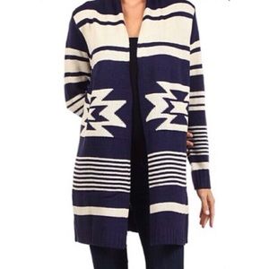 Ava Navy & White Sweater